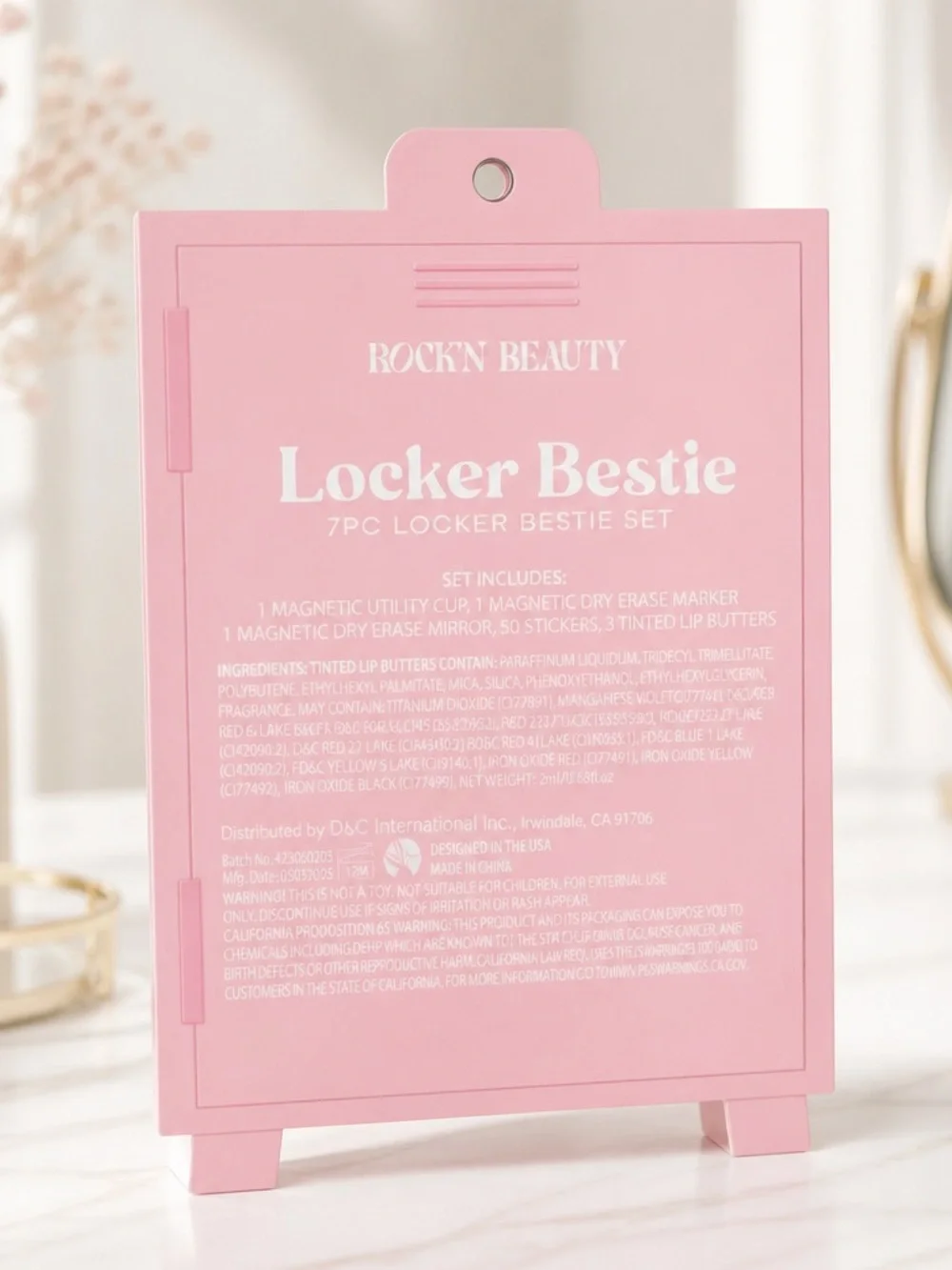 Rock’n Beauty Locker Bestie 7 Pc Beauty Gift Set Pink New